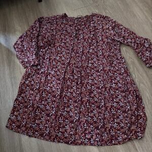 Women’s baby doll dress floral long sleeve Tissu size 4/6